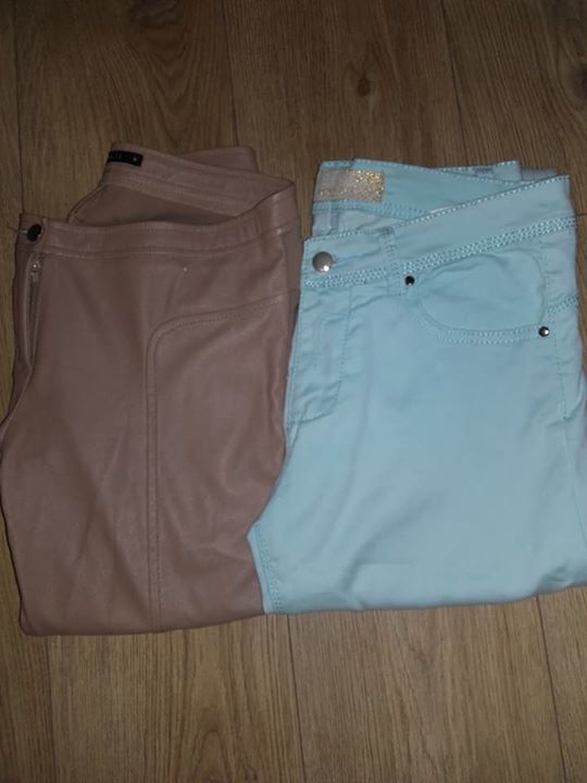 Spodnie 15 zł – Puławy Sprzedam spodnie : 1) spodnie jeans kolor pistacjowy /miętowy są…